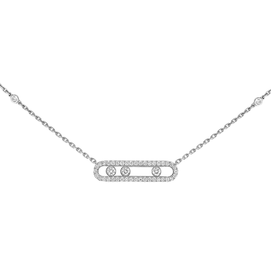 Move Éclat Pavé Diamond Necklace – 18K Gold