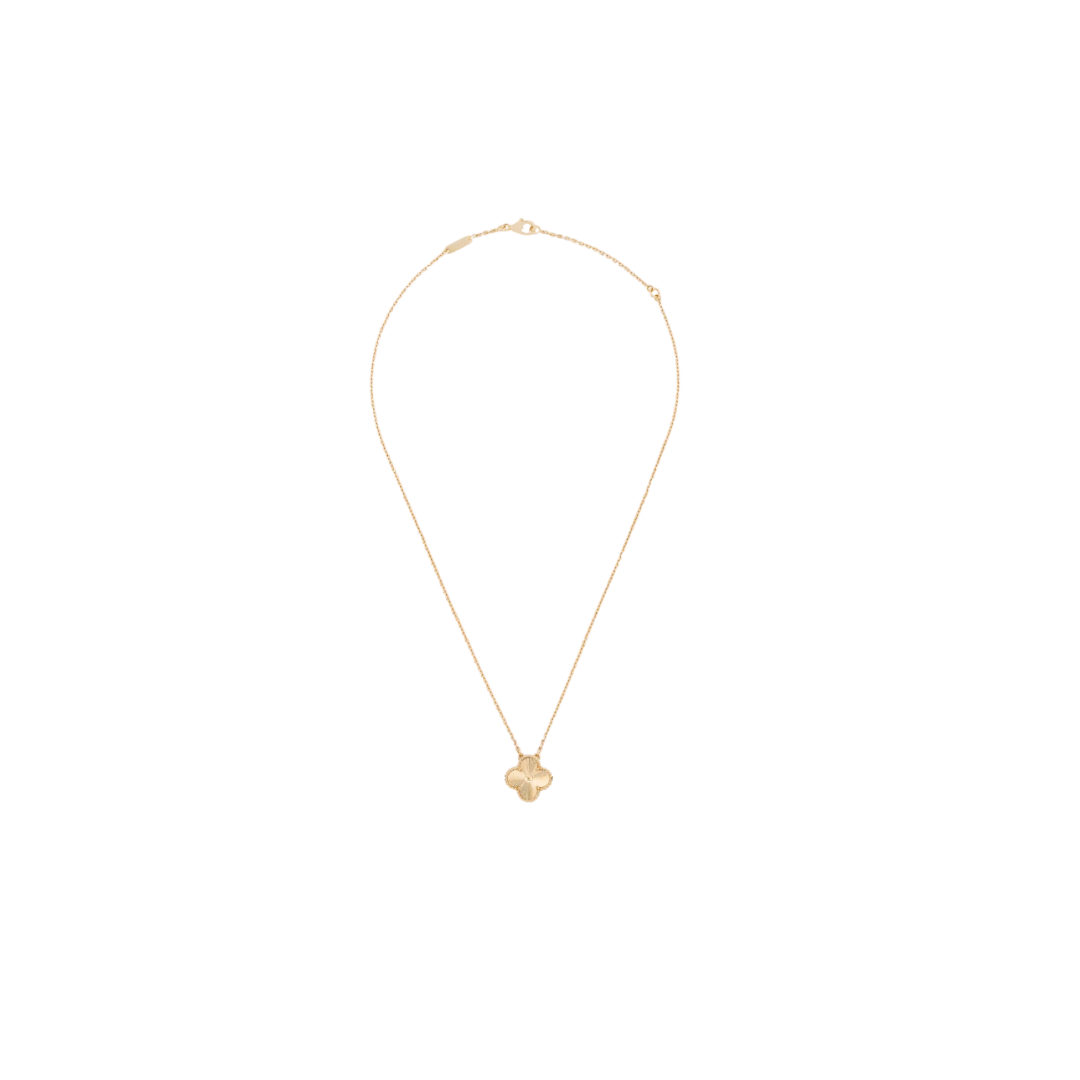 Small 1 Clover 18K Solid Yellow Gold Necklace