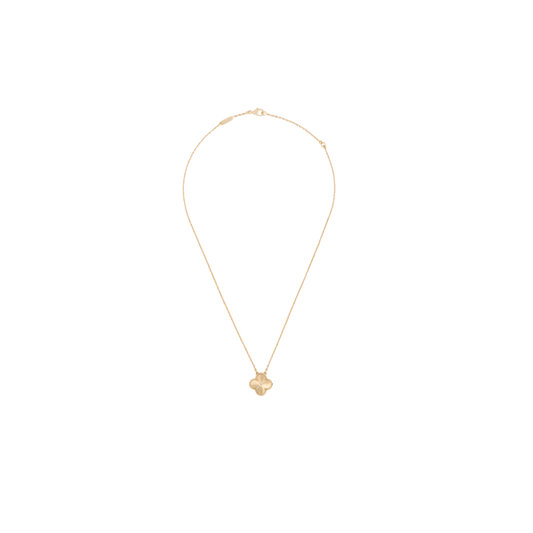 Small 1 Clover 18K Solid Yellow Gold Necklace