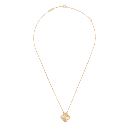 1 Clover 18K Solid Yellow Gold Necklace
