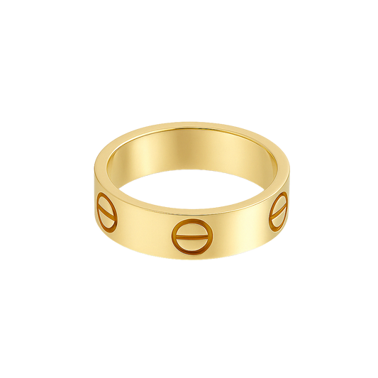 Sculpted 18K Gold Love Ring
