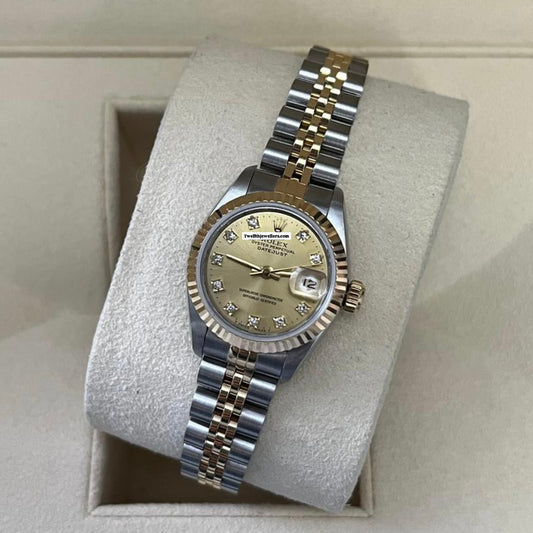 Rolex Lady-Datejust 69173 – 26mm Champagne Diamond Dial