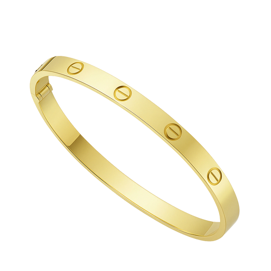 Sculpted 18K Gold Love Bangle