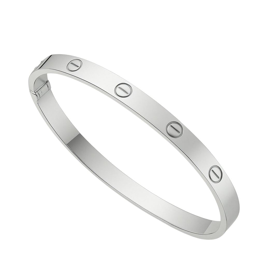 Sculpted 18K Gold Love Bangle