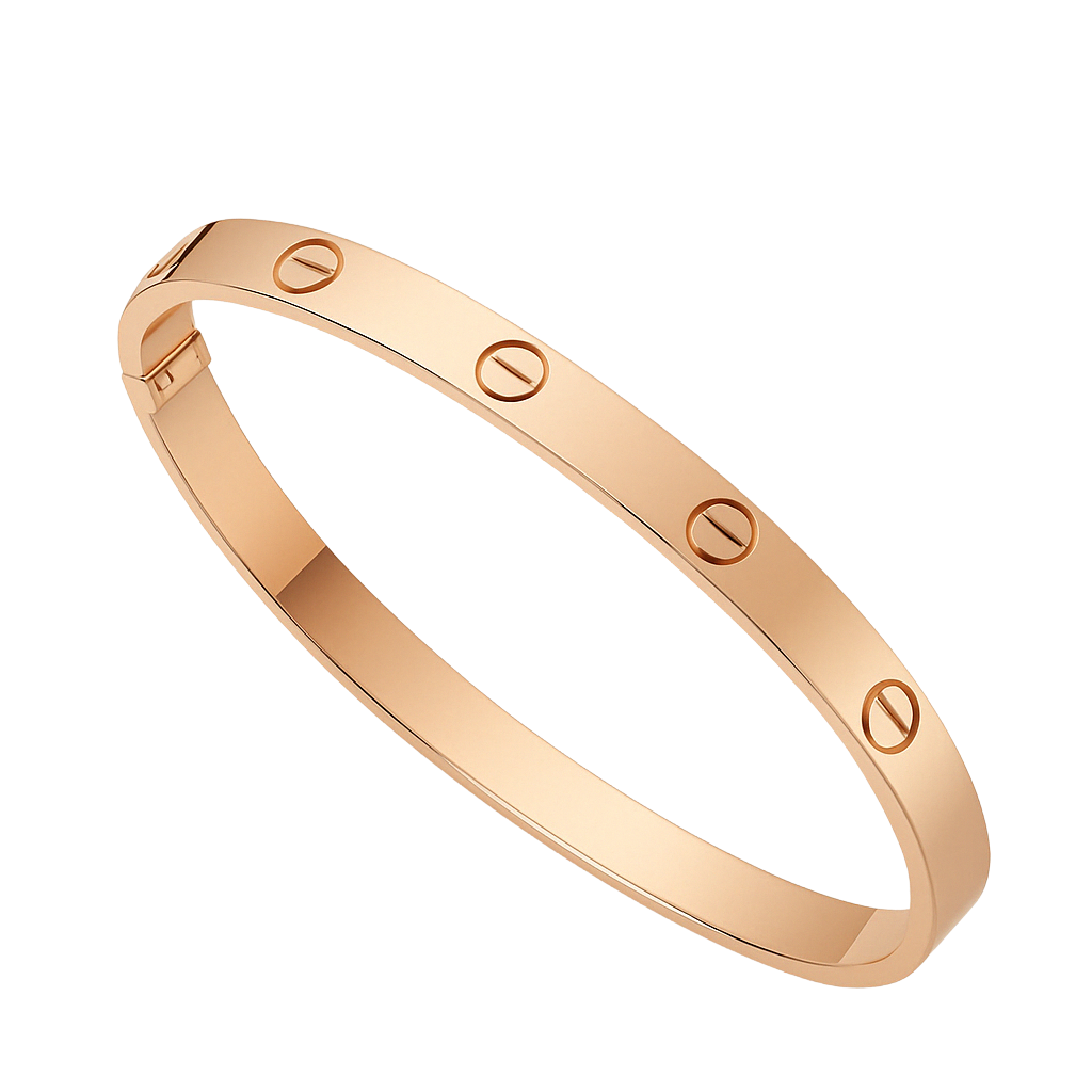 Sculpted 18K Gold Love Bangle